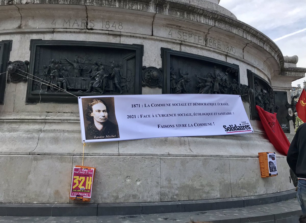 DreSetton's tweet photo. Rassemblement sous le ☀️ à République pour les 150 ans de la Commune ♥️ ✊
#Commune71 #CommunedeParis @LibertaliaLivre @Commune2021 https://t.co/jPxX0Y1PP4