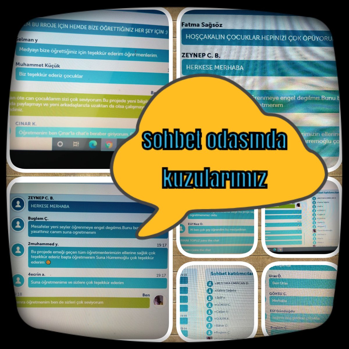 Suna Hürremoğlu Zehra Önder İlkokulu Yenimahalle Ankara Projemizin sohbet odasında öğrencilerimizle buluşmamız çok güzel oldu.<a href="/tretwinning/">eTwinning Türkiye</a> <a href="/medyatik2021/">medyatik2021</a> <a href="/eTwinning28/">Giresun eTwinning / FCL</a> <a href="/Rize_eTwinning/">eTwinning Rize</a>