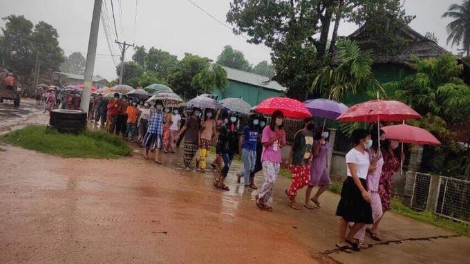 Scenes of an anti-military dictatorship strike on May 29 in Lower Ye Byu Village, Laung Lon Township<a href="/tag/milkteaalliance"class="tags"><span>#milkteaalliance</span></a><a href="/tag/whatshappeninginmyanmar"class="tags"><span>#whatshappeninginmyanmar</span></a><a href="/tag/globalarmsembargo"class="tags"><span>#globalarmsembargo</span></a>