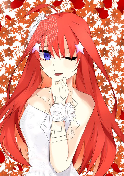 シャルさんがTwitterに投稿した中野五月(五等分の花嫁)のイラスト。