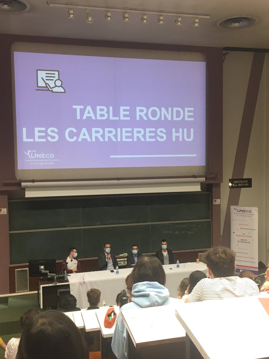 UNECD's tweet photo. Table ronde UNECD | 

🔎 Ouverture de la TR sur les carrières #hospitalo-#universitaires 🗣

📍Voies d’accès
📍Triple mission
📍Perspectives 

Merci aux intervenants Philippe Pomard, Jean-Noël Vergnes et Thibault Canceill 🦷 https://t.co/aNqOpdeXFn