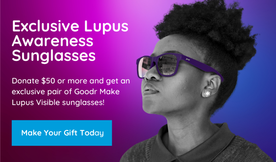 LupusNC's tweet photo. Donate $50 or more and get an exclusive pair of Goodr Make Lupus Visible sunglasses! https://t.co/eKOY0cnYnM

#LFANC #makelupusvisible #lupusawarenessmonth #LAM #LupusThrivers https://t.co/JDYthr5f8Z