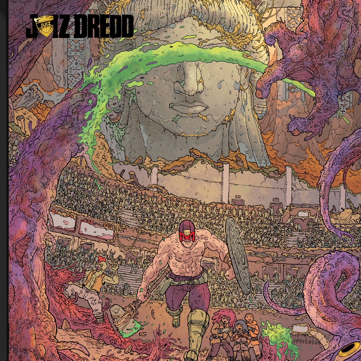 geektopiaofc's tweet photo. Eu sou apaixonada em apreciar as artes dos quadrinhos! Você tem algum artista favorito? Comente com a gente! 

 Ilustração retirada de Juiz Dredd

#livro #hq #históriaemquadrinhos #quadrinhos #comics #geektopia #juizdredd #ilustração https://t.co/VpvVIHvJay