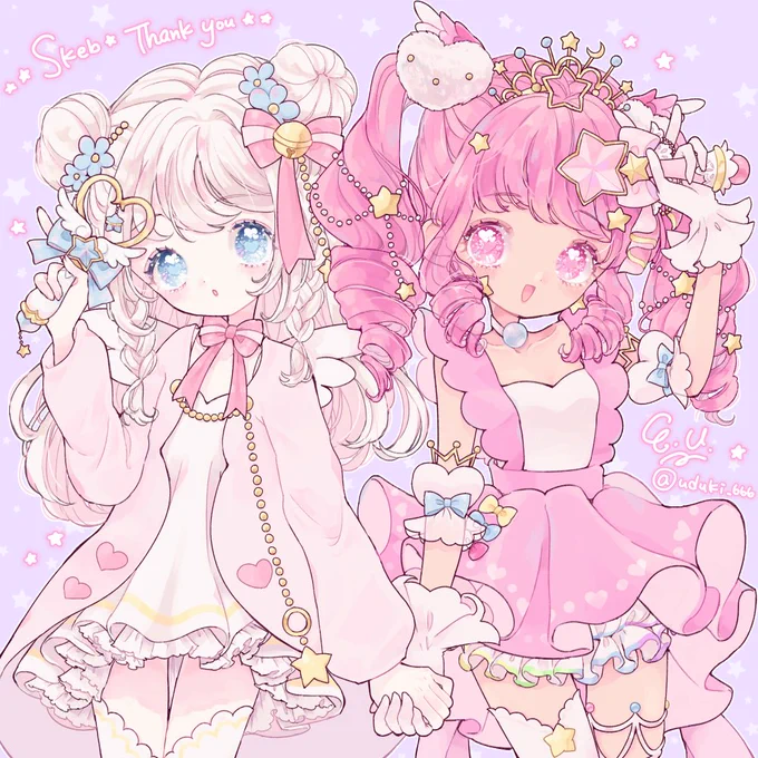 Skeb絵🌟
依頼主さんのオリジナル魔法少女ちゃん!
デザインがめちゃ好みすぎて参考画像たくさん見せてもらいました🥰
ふたりもリクエストありがとうございました!
たくさん描き込めて楽しかったです✨

https://t.co/t5W4Ok8RkV #Skeb 