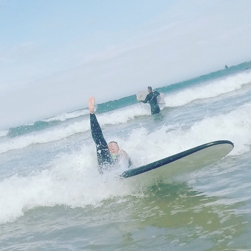 WoolacombeSurf's tweet photo. Best foot forward, Tis a sunny bank holiday after all! #wackywipeout #woolacombe #bankholiday #learn2surf #surfschool #wipeout #surfer #sun #surf #sea https://t.co/okUCBtlxXZ
