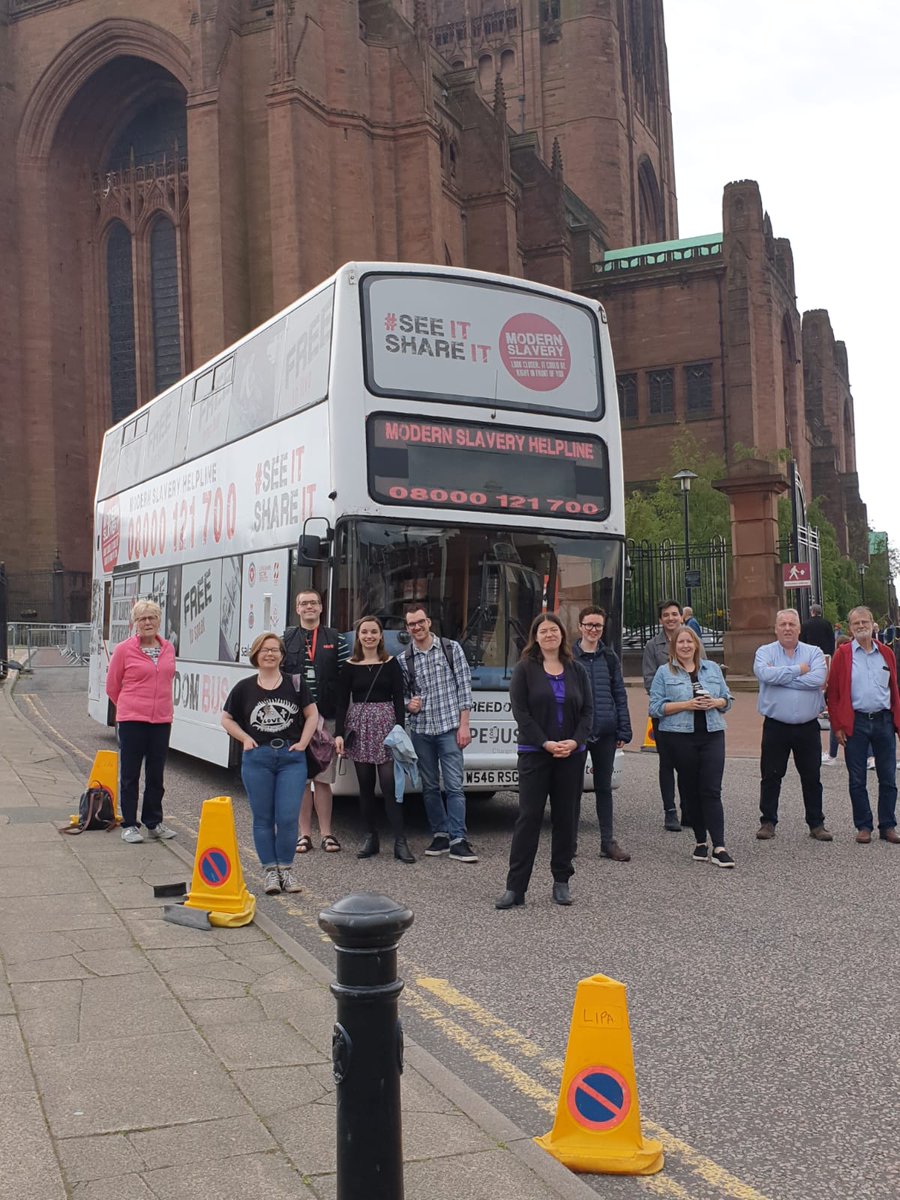 MerseysidePCC's tweet photo. Great to welcome the #FreedomBus to @LivCathedral #Liverpool - raising awareness of #modernslavery & promoting the @MSHelpline.
Next stop @SlaveryMuseum
@theAlbertDock
@ACTLiverpool @PLASPsupport https://t.co/YgCtMsY7JB