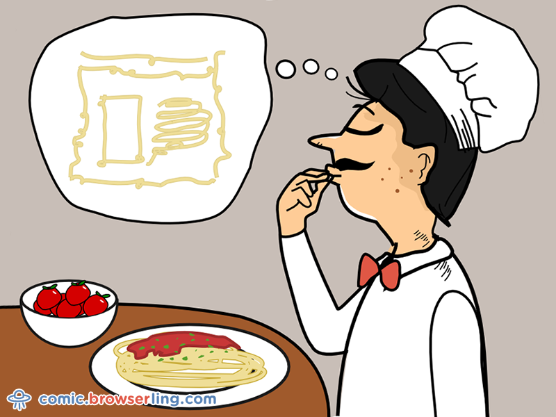 of_programming's tweet photo. Why did the Italian chef fail his web coding class?... Because he wrote spaghetti from scratch. #italy #italian #chef #coding #programming #codingclass #programmingclass #spaghetti #goto #comic #comics #joke #jokes https://t.co/QdxHGR3lLX