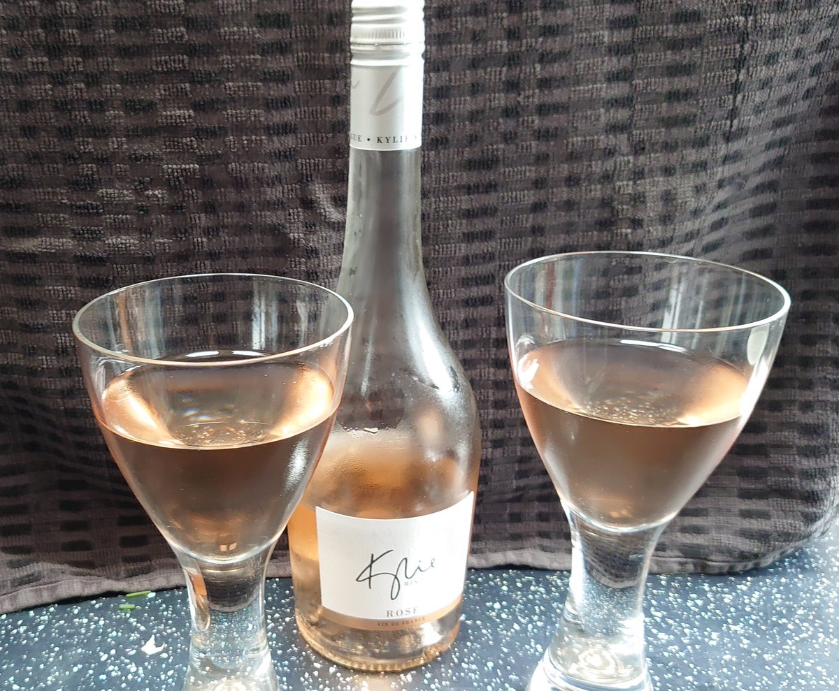 CuppyCC's tweet photo. @kylieminogue enjoying a glass or two of Kylie Rosé. https://t.co/eN1j74Ef9b