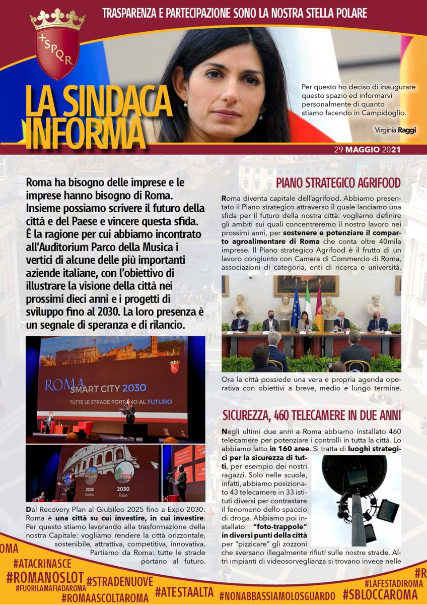 virginiaraggi's tweet photo. #LaSindacaInforma numero 196 la trovi qui:  
https://t.co/nytfykNtGU https://t.co/eUWg1p2Z94