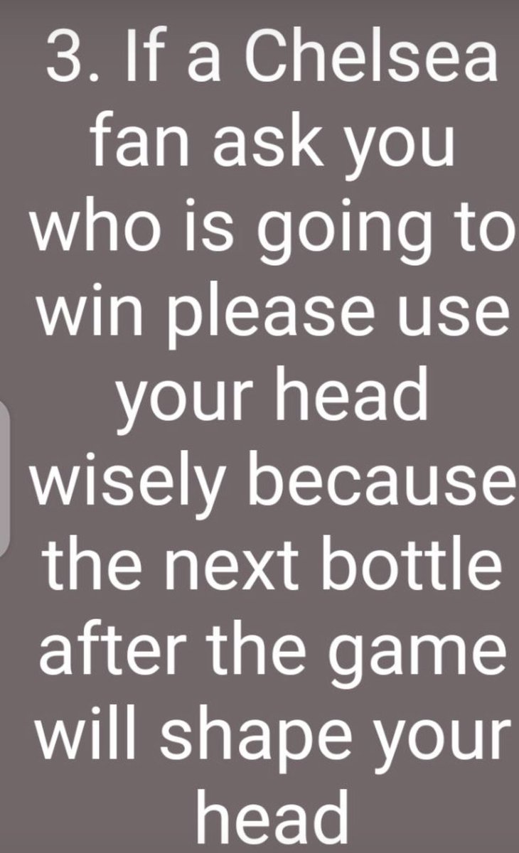 Jamaticulus's tweet photo. #AsSeen Safety tips for viewing centre faithfuls 

Non-Chelsea fans lives matter 🙏 https://t.co/VsZ5aVX8BI