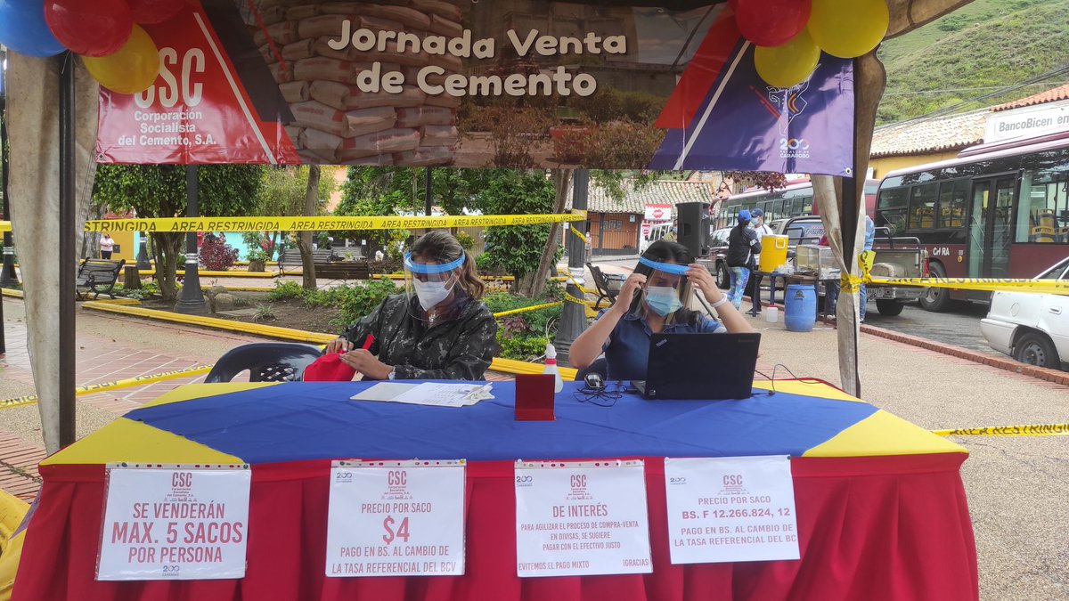 #Noticia Todo listo para dar inicio a la jornada de venta de cemento, cumpliendo los protocolos de Bioseguridad.

El Alcalde .<a href="/ontiveros27/">Rogelio Ontiveros</a> trabaja por el pueblo capachense. "Esta jornada es posible gracias al trabajo en conjunto en perfecta unidad". <a href="/FreddyBernal/">Freddy Bernal</a> <a href="/Juntosxtachira1/">Juntos por Táchira</a>