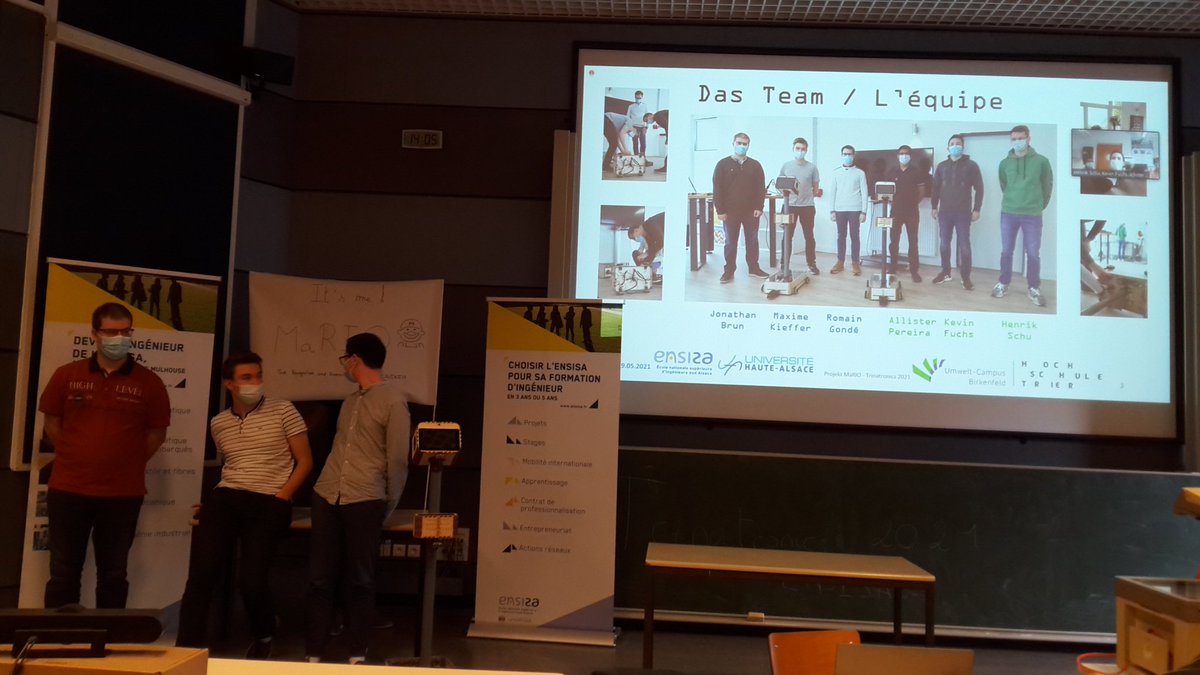 jp_lauffen's tweet photo. Concours de mecatronique trinational #Trinatronics
Présentation du robot Mario détecteur de masques. 
Bravo aux etudiants de @HochschuleTrier et @ENSISA_Mulhouse @Ensisa_ASE ! ! https://t.co/wIf4D8cryr