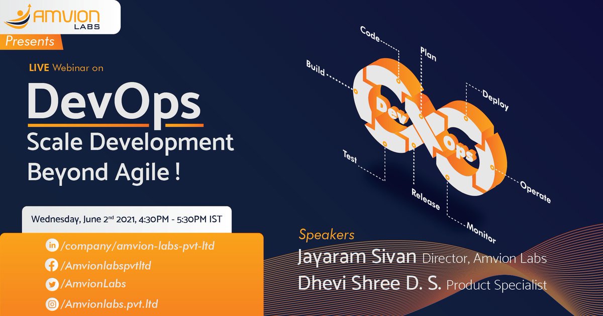 We will be doing Free webinar on : DevOps - Scale Development Beyond Agile.

Join the Event here : linkedin.com/events/getstar…

#devops #programming #cloud #cloudcomputing #developer #linux #technology #software #cybersecurity #DevSecOps