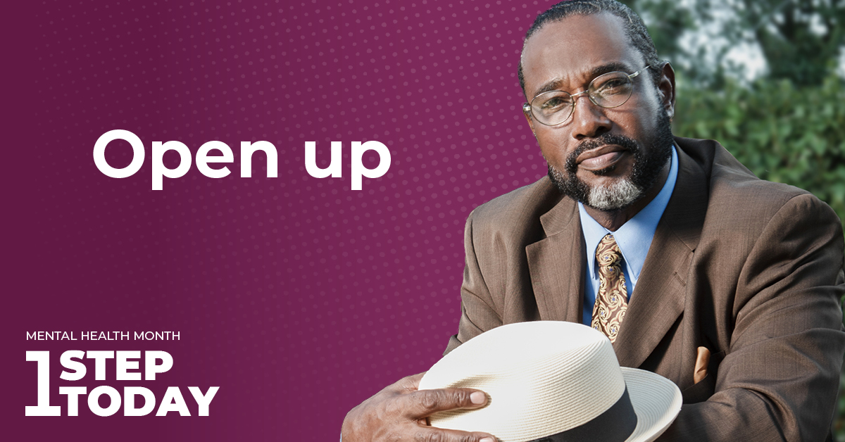 DeptVetAffairs's tweet photo. For many Veterans, taking steps to improve their mental health starts with opening up to others. During #MentalHealthMonth, hear stories from Veterans like Robert who felt empowered after talking with fellow Veterans: https://t.co/RMrO9AIF6y 

#OneStepToday https://t.co/Q33vk6BSoQ