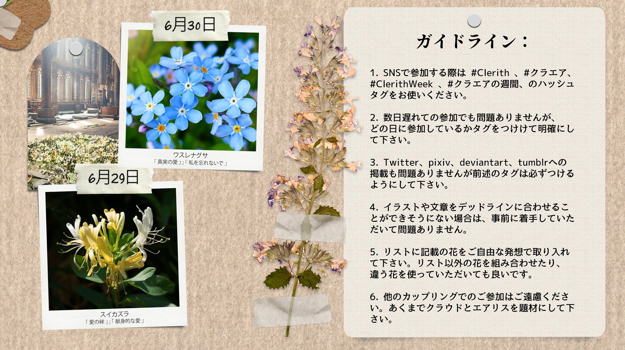 Clerithweek July th July 26th Please Join Us For Clerith Week お題 花言葉 クラエア週間 どうぞよろしくお願い致します Clerith クラエア Clerithweek21 Ffviir