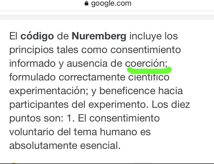 el_niche's tweet photo. @Miralba @josepeguero Aplaudir una violación al Nuremberg Code?🤔ok entonces🤷‍♂️#Aplauda https://t.co/7jLHtNDol8