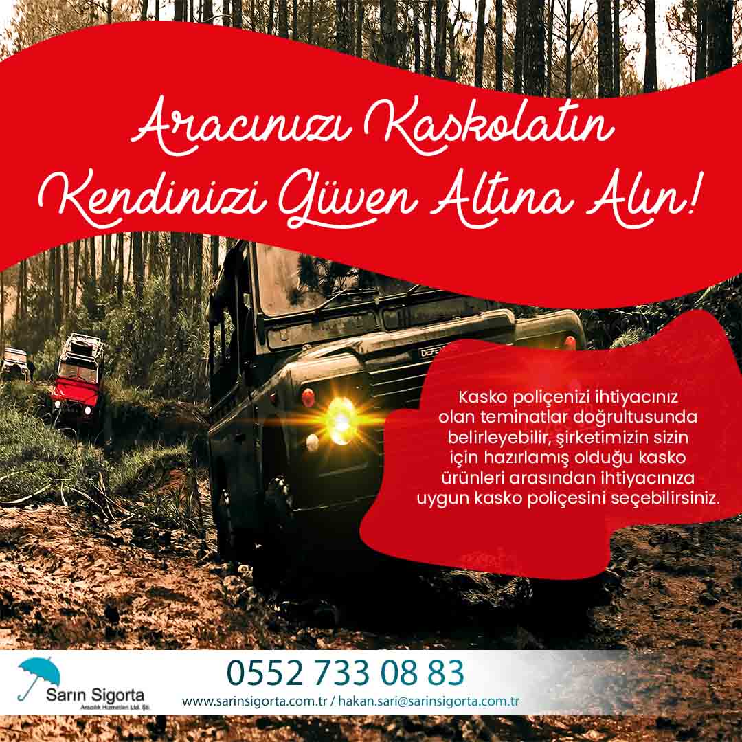 UNUTMAYIN !! Kasko zor gün dostudur ..
Kaza sonrası siz kendinizi düşünün ,Kasko'nuz aracınızı düşünür !!
........
Detaylar için bize ulaşın...
sarinsigorta.com.tr
📱+90 552 733 08 83
.
.
.
#sigorta #kasko
