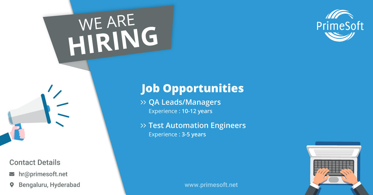 PrimeSoft_Sol's tweet image. PrimeSoft is seeking candidates with good communication skills & strong understanding of QA / Test Automation for multiple opportunities.
Job Positions :
1. QA Leads/Managers
2. Test Automation Engineer
#QAmanager
#automationtesting #automationtestingtools
#Softwaretesting