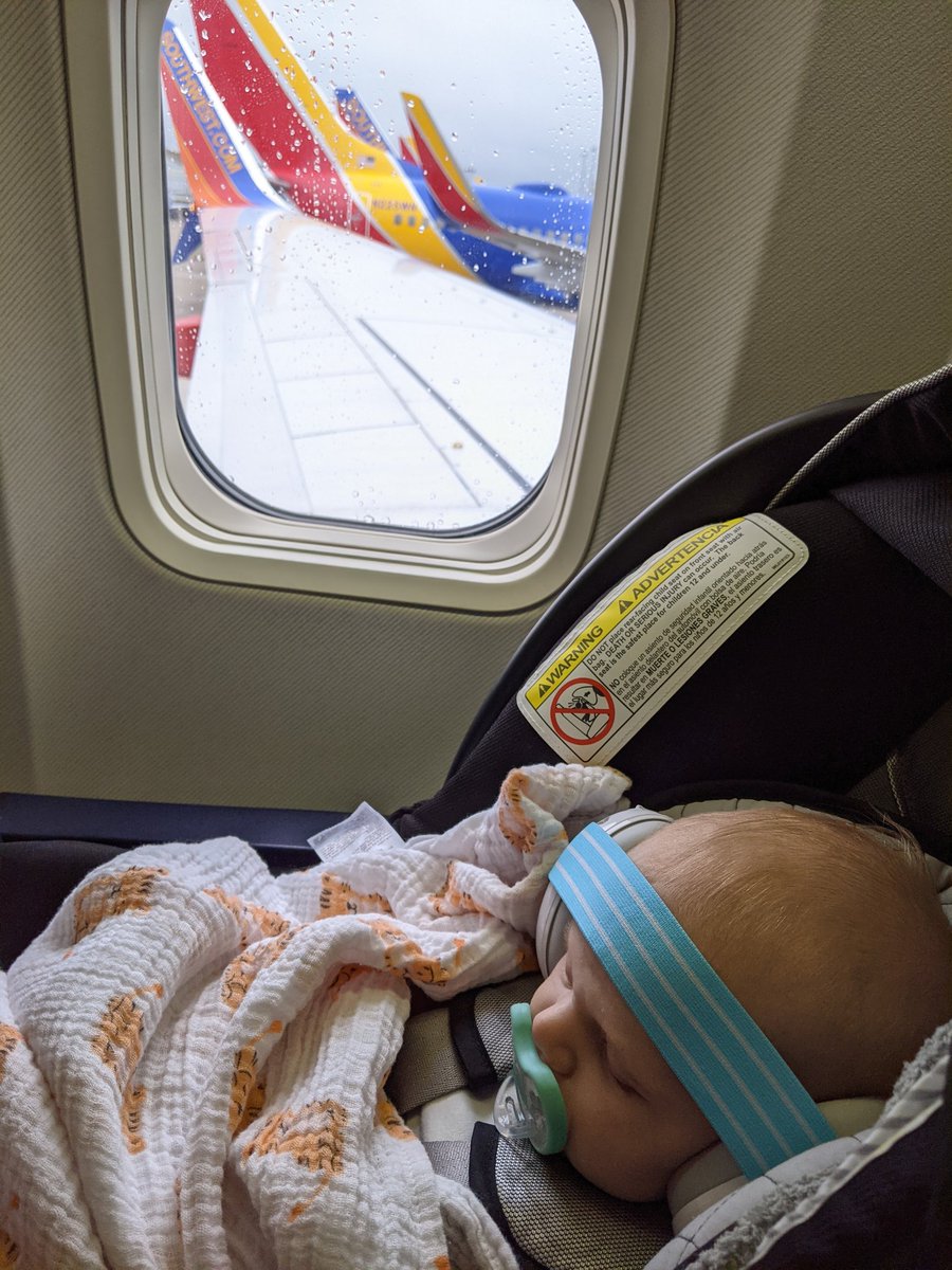 dwhotz's tweet photo. Baby's first flight on @SouthwestAir https://t.co/UwmG7NeFyX