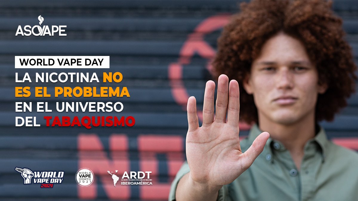 TodayVaping's tweet photo. "Expertos coinciden en que el enemigo es el humo y no la nicotina. La nicotina por sí misma no causa enfermedades relacionadas con el tabaquismo." #WorldVapeDay #WVD21 #SayYesToTHR #News #WNTD2021 #CommitToSwitch  #DíaMundialSinTabaco #SwitchForReal #ElVapeoSalvaVidas https://t.co/TEbtRVxnJh