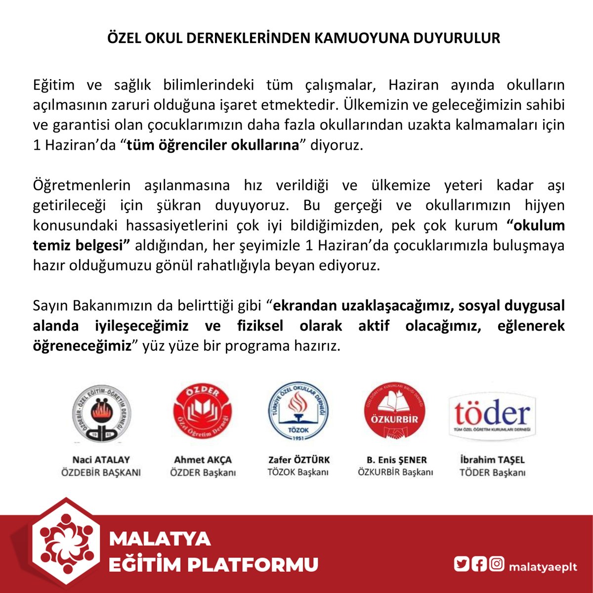 Malatya Özel Okullar Platformu (@malatyaeplt) on Twitter photo 