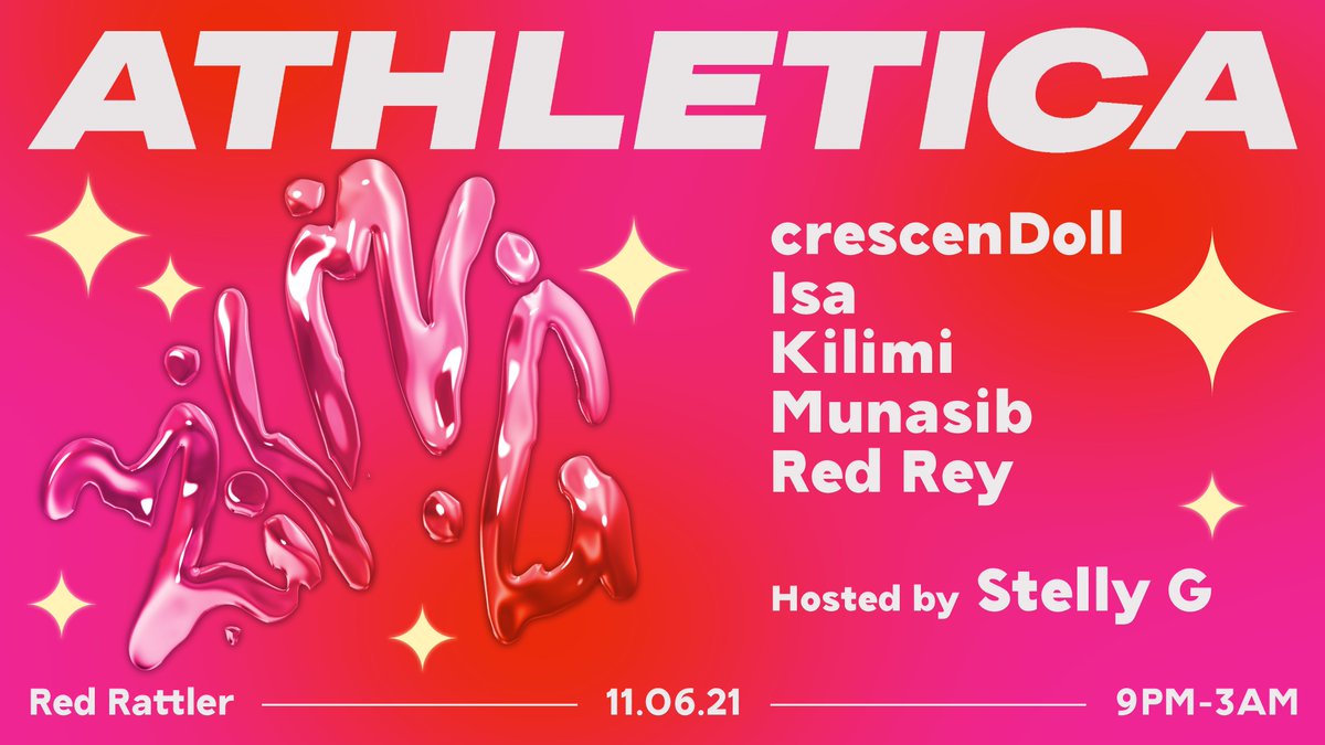 athleticaaa's tweet photo. Athletica ZING ft. crescenDoll, @isabluetick , @ihatekilimi, @MunaHamid1, and Red Rey is happening Friday June 11 at the Ratt 💕💕 Grab ur tix now bc first release has already flown ~~ https://t.co/QKael86ZuU https://t.co/kCi3S28PMG