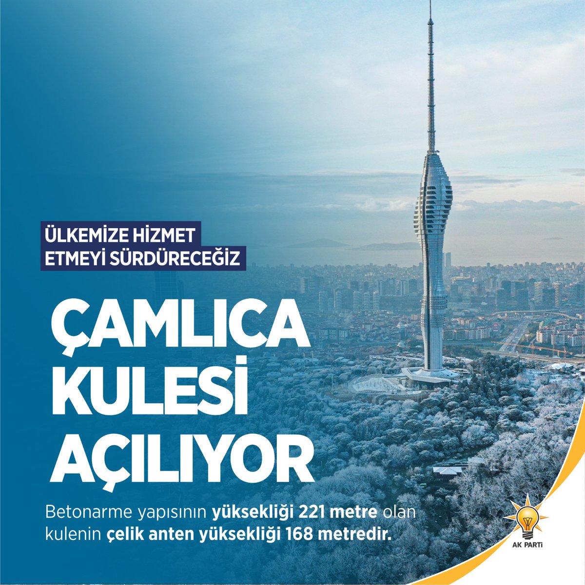Hkn_ts_'s tweet photo. Cumhurbaşkanımız Recep Tayyip Erdoğan
@RTErdogan
İstanbul’un Fethi’nin 568. yıl dönümünde Çamlıca Kulesi’nin açılışını gerçekleştiriyor. https://t.co/ZaM9ObVI5U