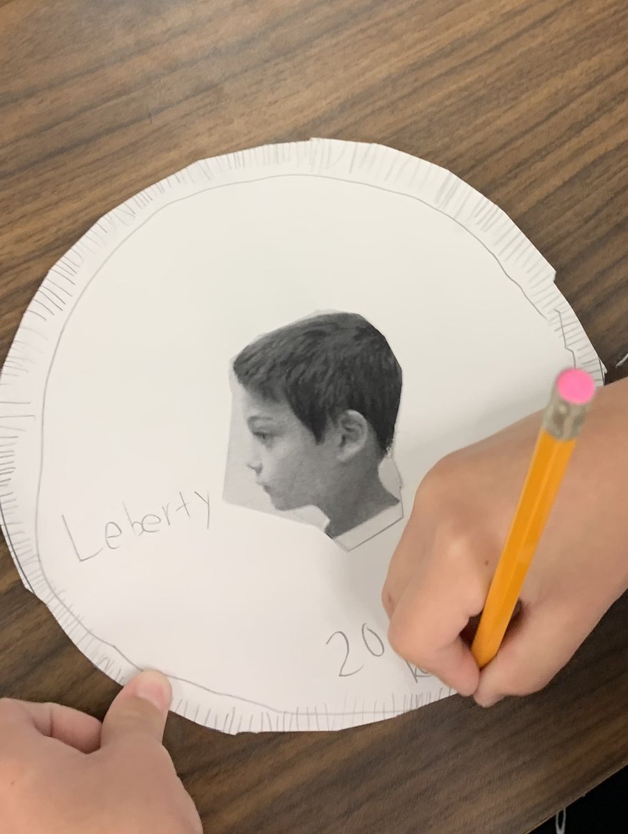 mrsleticiaberry's tweet photo. Ended our financial literacy unit with students designing their own coin they used their portrait &amp;  came up with a tails side 🤩 #thecoleway #NISDElemMath https://t.co/wmsTvrH37s