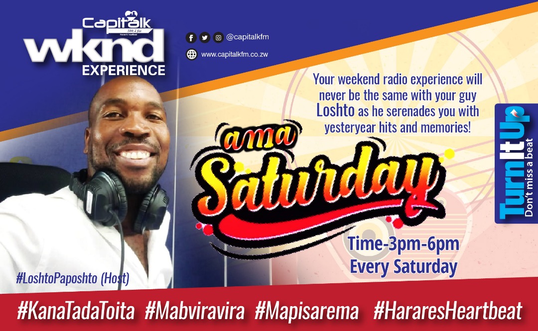 capitalkfm's tweet photo. #ComingUp
It's #AmaSaturday with Loshto paPoshto π₯π
Tune in at 3pm
#SaturdayMotivation
#CapitalkWeekend
#HararesHeartBeat https://t.co/Os7uu5HI1v