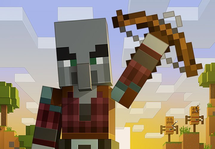 Рейд на деревню майнкрафт. 14. 14. Рейд майнкрафт мобы. Майнкрафт рейд разбойников.