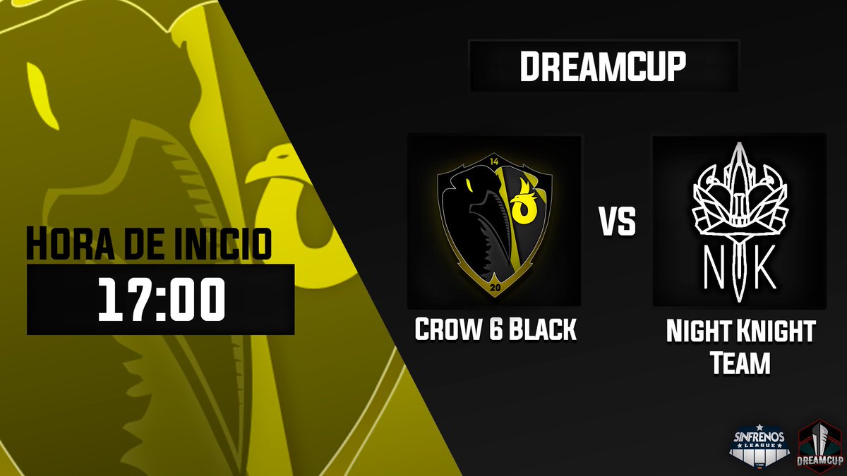 crow6esports's tweet photo. #MatchDay | #RocketLeague
¡¡Hoy la plantilla Black se juega la JORNADA 6!! ¿Te vas a perder este enfrentamiento?
🏆| @DreamcupSFL JORNADA 6
🆚| @NightKnightTeam
🕔| 17:00
📺| https://t.co/sgqOuPmJCJ
🎙️ | @David_D822 & @alf_27q
#GoWithC6💛 https://t.co/T4KGlElZYG