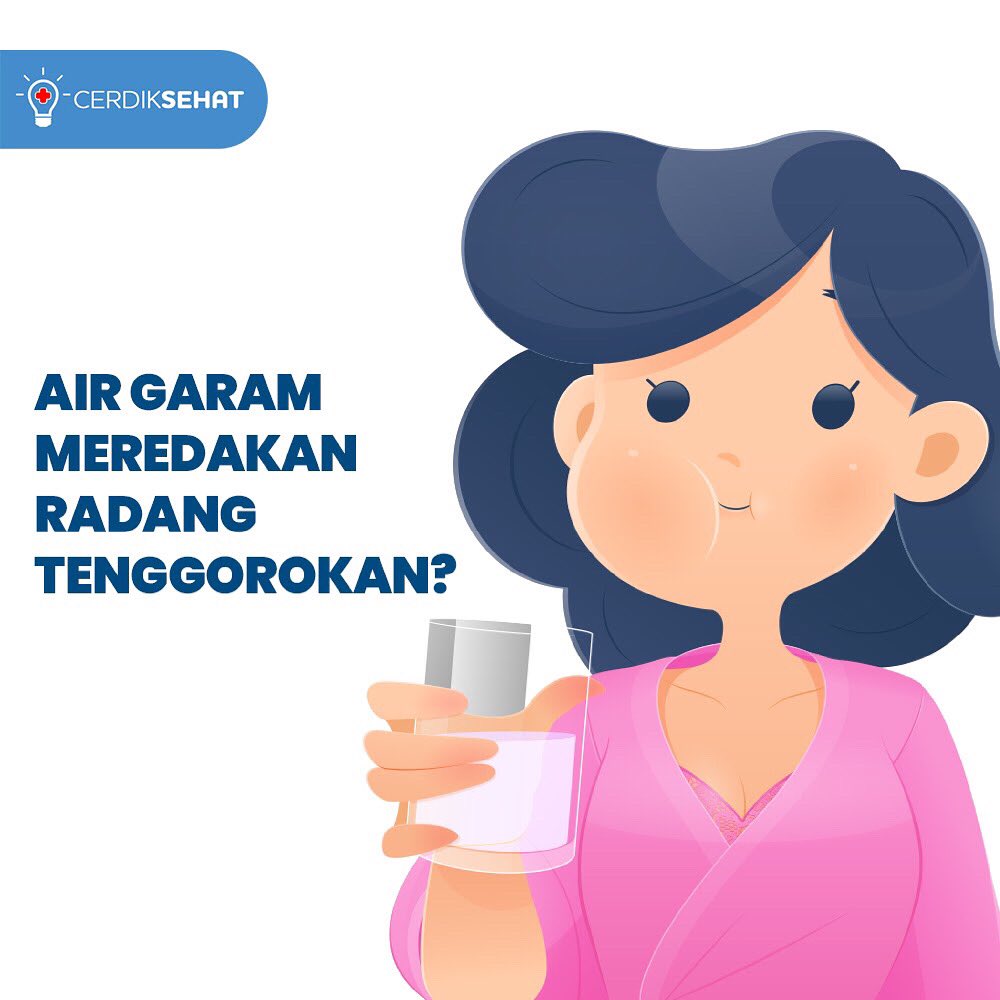 cerdiksehat's tweet photo. Berkumur dengan air garam dapat meredakan radang tenggorokan karena garam bersifat mengikat air. 
Teruntuk para penderita hipertensi jangan sampai menelan larutan air garam setelah berkumur
#GenSehat #GenerasiCerdik #CerdikSehat #Sehat #TubuhSehat #TipsSehat #HidupSehat https://t.co/a0TxBJsjoG