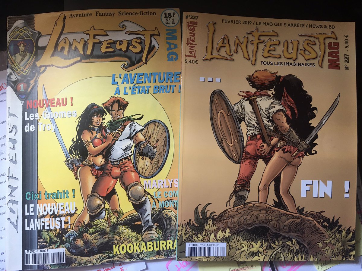 darthfilou's tweet photo. #toutafé je gardais ce tweet pour + tard mais je vais rebondir sur ta judicieuse remarque pour poster la photo devant / derrière les coulisses (ou covers) des 1ers & derniers numéros de #magbd #Lanfeustmag & Cixi qui change pas😉 #threadmagbd https://t.co/H64uaMbJEf