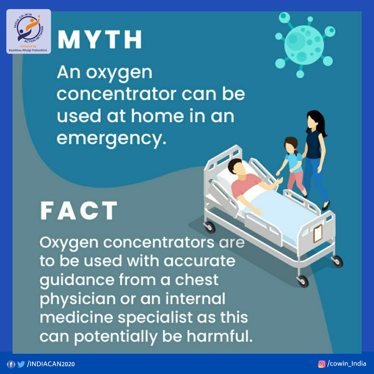 indiacan2020's tweet photo. Oxygen Concentrator must be used under medical guidance. Using the concentrators without any medical guidance can cause a potential harm to the patient.
#IndiaFightsCorona 
#Unite2FightCorona 
#stayaware 
#indiacan https://t.co/zSxAKyr0Ow