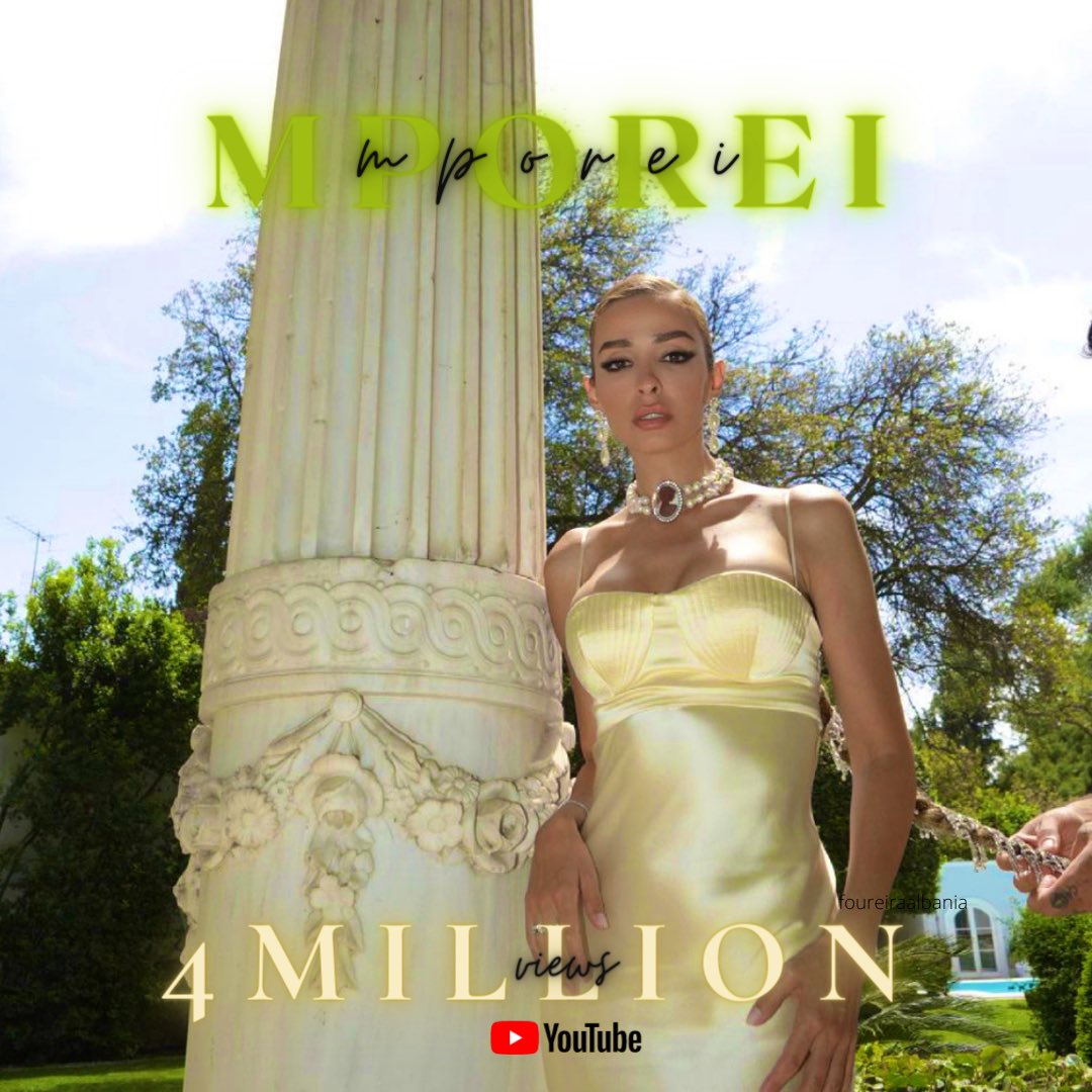 foureiraalbania's tweet photo. “MPOREI” has just surpassed 4+ Million views on YouTube 🔥🔥🔥 @foureira_eleni https://t.co/A6D9XZhc41 #mporei #foureira https://t.co/zVCxwVfhAW