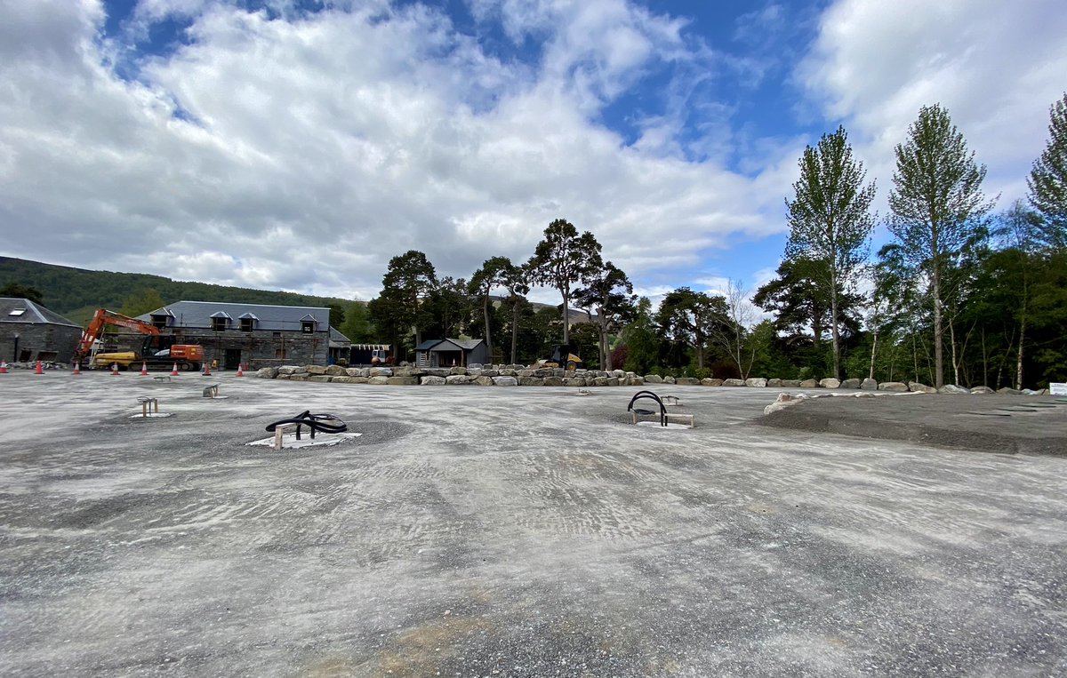 RoundhouseBoT's tweet photo. Car parks taking shape - sub base all rolled out
#BridgeOfTilt #BlairAtholl https://t.co/AKFoIF45bR