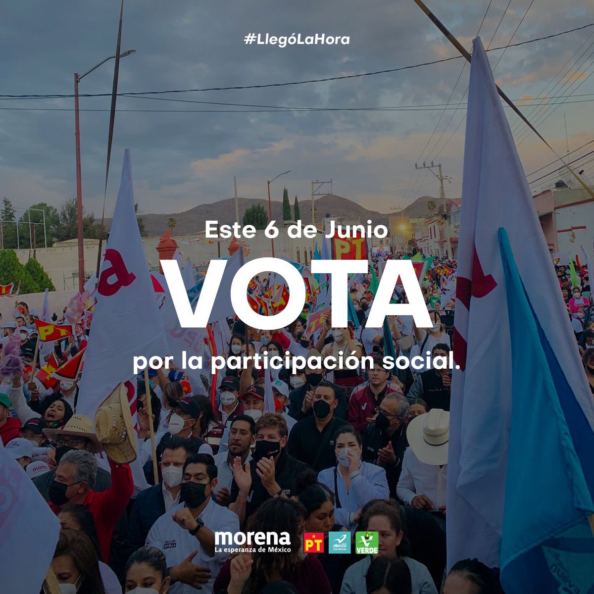 El corazón de las y los zacatecanos está en este proyecto. La suma de voluntades que hemos visto es inmensa y es una ola que ya nadie la para. Sigamos en lucha codo con codo. #LlegóLaHora