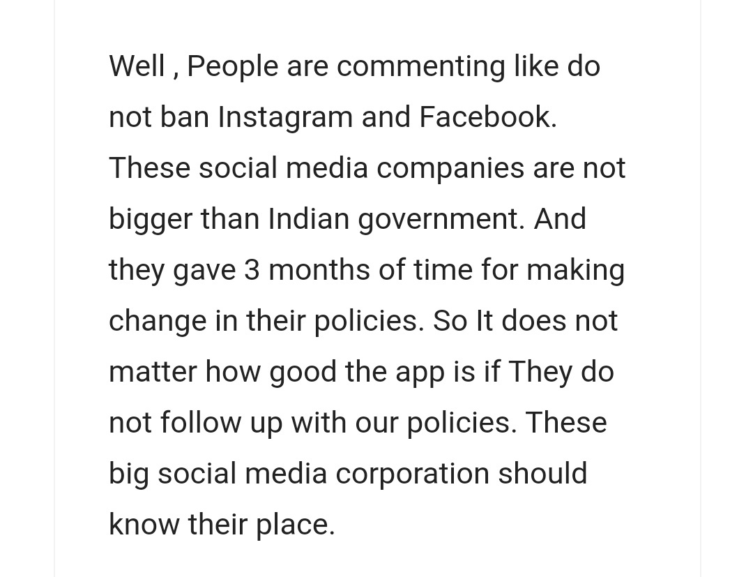 Gaurav_1202_'s tweet photo. You should understand the matter and then react! 
#SocialMedia #WhatsApp #Instagram #Twitter #bann #InstagramBan #TwitterBan #Whatsappban #socialsiteaban #India #supportgovernment https://t.co/4j098got8N