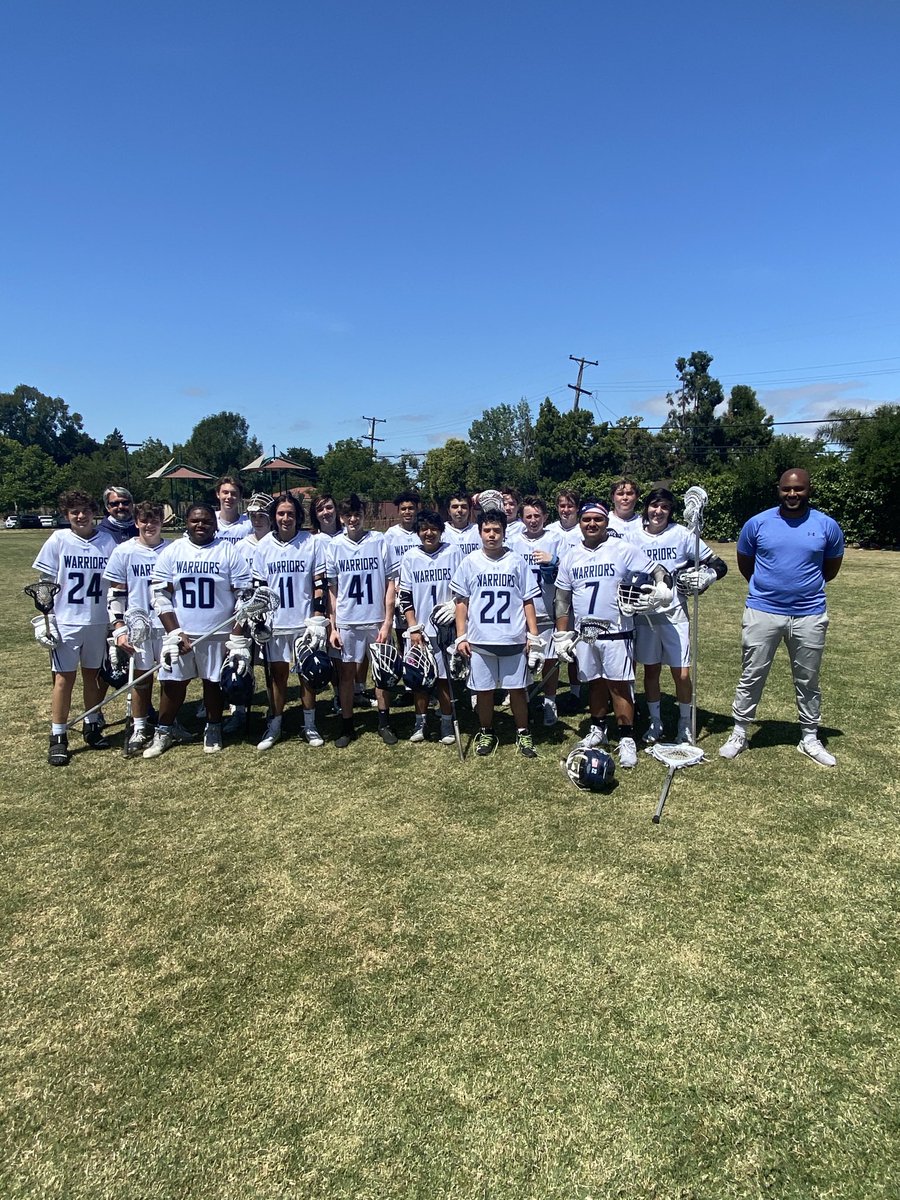 Varsity lacrosse wins 18-3 today for first win in program history. Nine different Warriors score goals