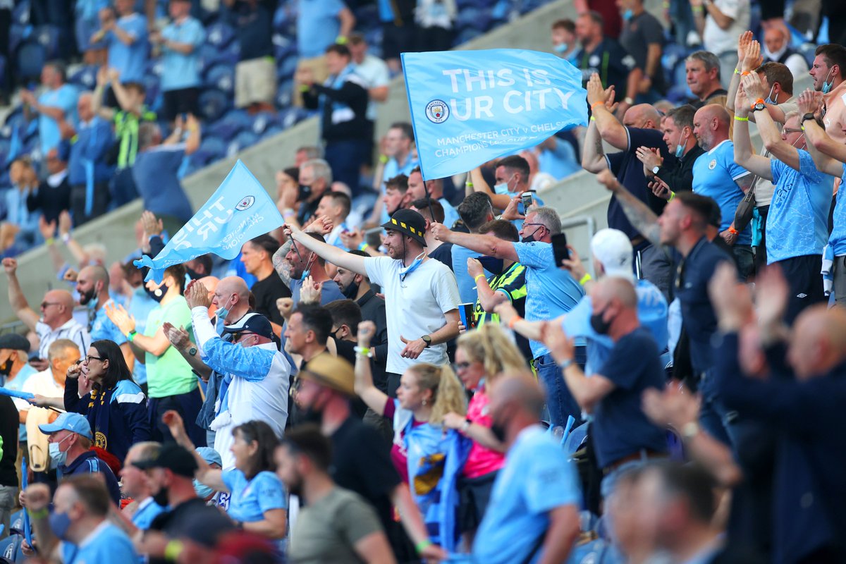 ManCity's tweet photo. Out in full force! 💙

⚽️ #UCLFinal 
🔷 #ManCity | https://t.co/axa0klD5re https://t.co/AiLY7aD3sx
