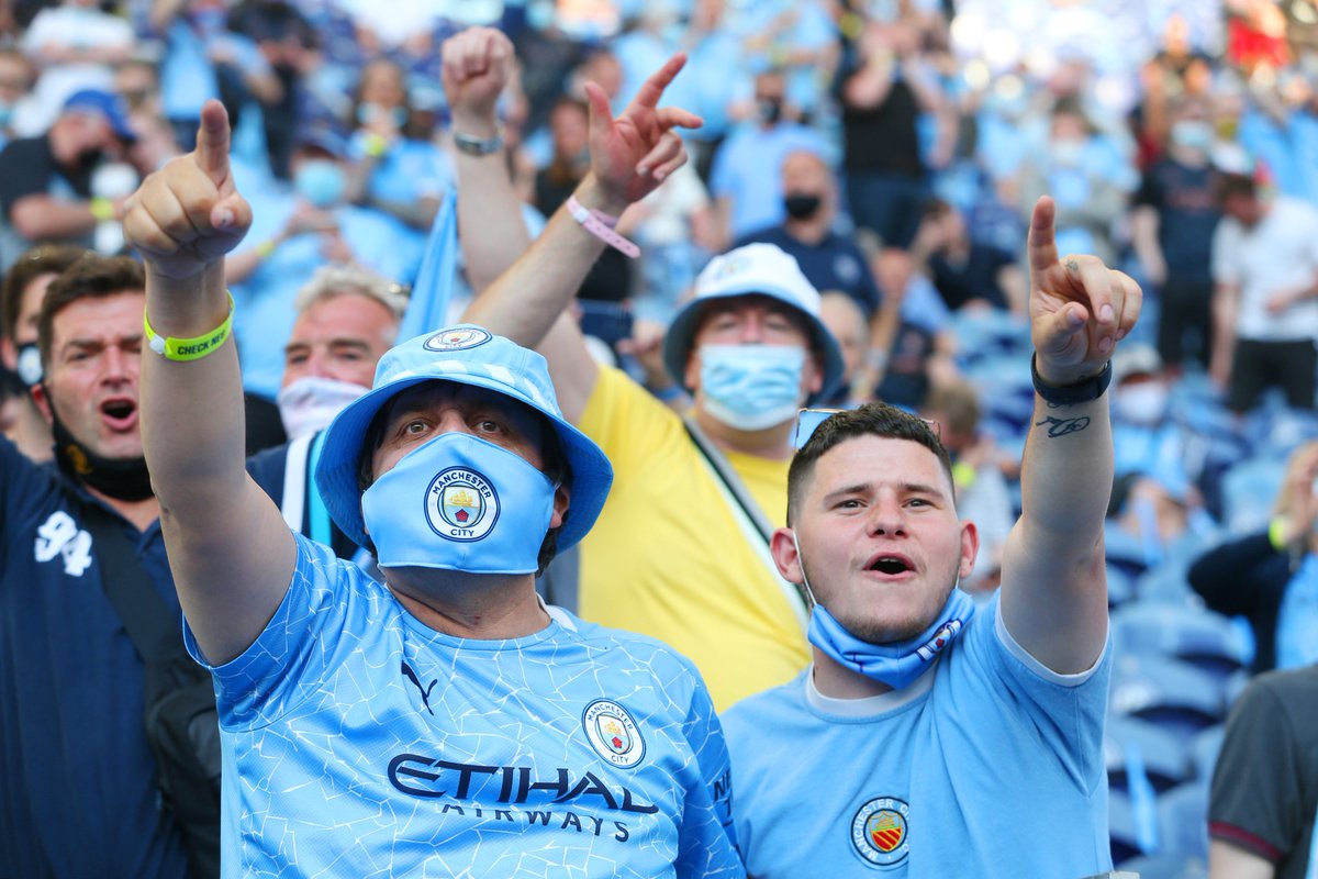 ManCity's tweet photo. Out in full force! 💙

⚽️ #UCLFinal 
🔷 #ManCity | https://t.co/axa0klD5re https://t.co/AiLY7aD3sx