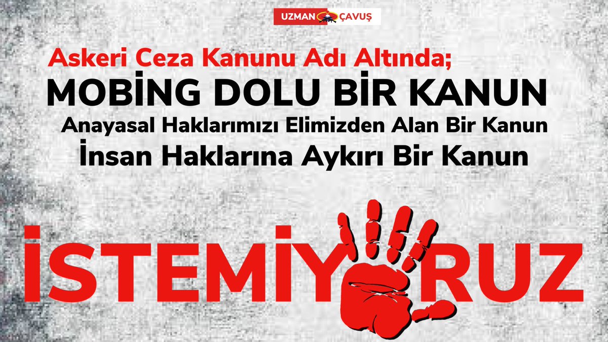 <a href="/alitilkici38/">Ali Tilkici 🇹🇷</a> <a href="/AvOrhanKIRCALI/">Av. Orhan KIRCALI 🇹🇷</a> Anayasal Haklarımızın YOK edildiği,
İnsan Haklarına Aykırı,
Mobing ve Baskı Üzerine Kurulu bir kanun teklifini kabul etmiyoruz !

Sn. <a href="/kayaismail80/">İSMAiL KAYA 🇹🇷</a> bu kanun teklifine tüm Uzman Çavuş’lar tepkilidir .