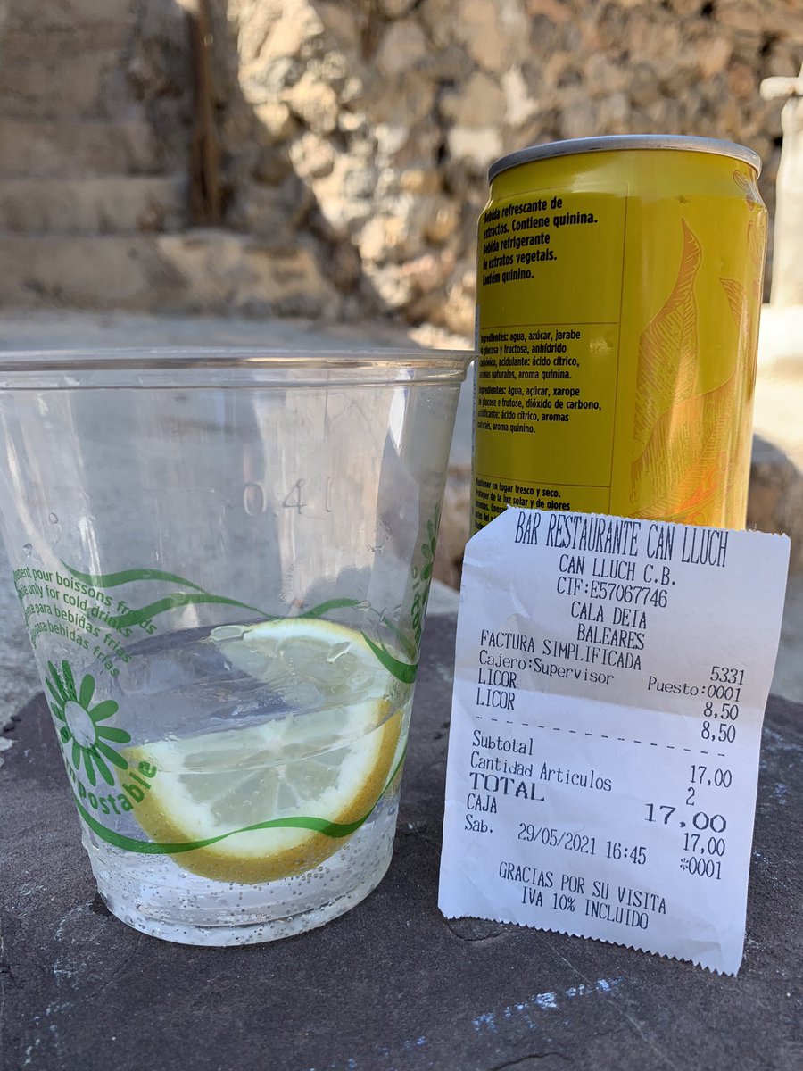 LuisSanchezP2's tweet photo. @SOSTourism En Mallorca queremos turismo, queremos turismo de calidad. 8.5 euros por un gin tonic para llevar. Hay que denunciar los abusos - dejo el ticket. @TurismoJusto https://t.co/99YIQg5jQC