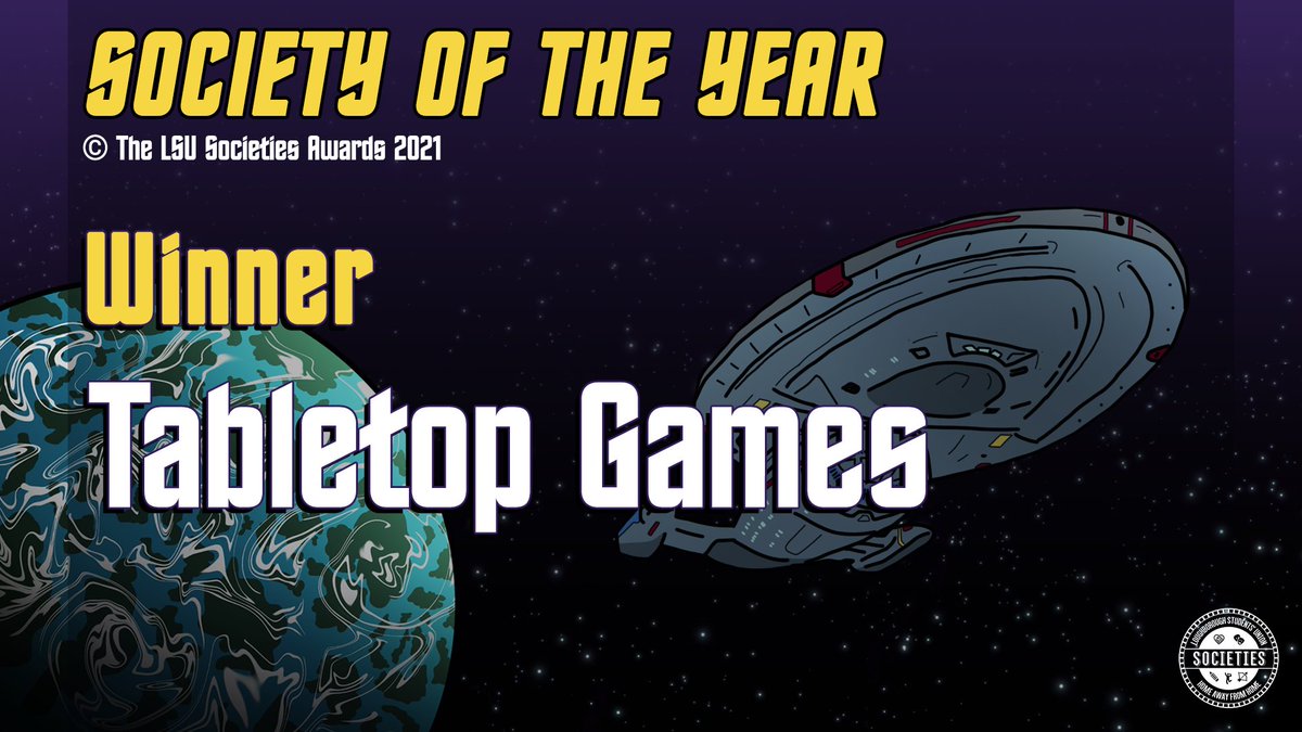 Max Nervi (@lsu_societies) on Twitter photo π LSU Society Awards 2021! π
Congratulations to Tabletop Games Society for Society of the Year!
πππππππ π LSU Society Awards 2021! π
Congratulations to Tabletop Games Society for Society of the Year!
πππππππ