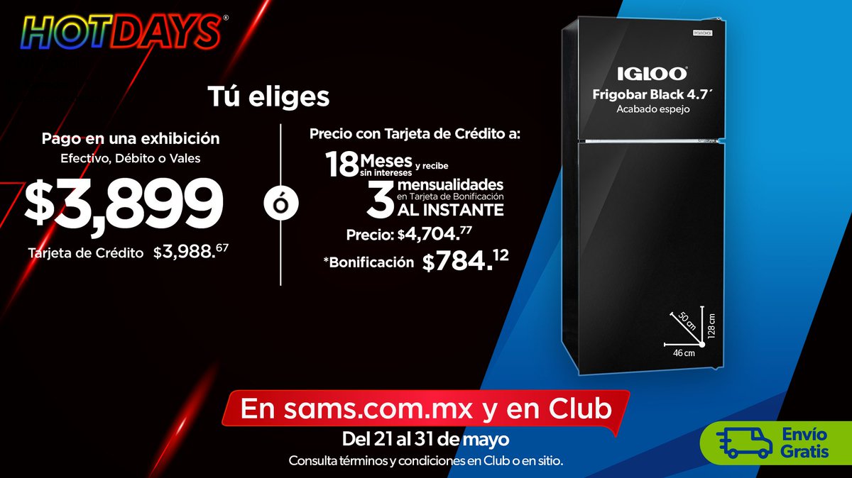 SamsClubMexico's tweet photo. En #HotDaysSamsClub compra lo mejor para tu hogar a precios irresistibles. Haz tu pedido aquí 👉 https://t.co/1GFU7rHo6N y recíbelo Gratis en casa o recoge en Club Píck Up. https://t.co/itxOP8qgPC