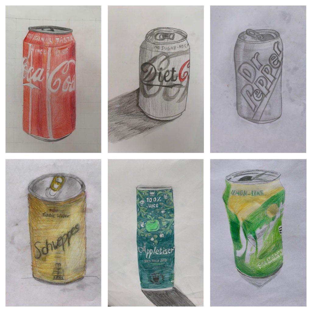 Some wonderful examples of our year 8 can drawings <a href="/MersthamPark/">Merstham Park School</a> #Great attention to detail in the shape and tonal work! 👏🏻 ✏️ 🤩