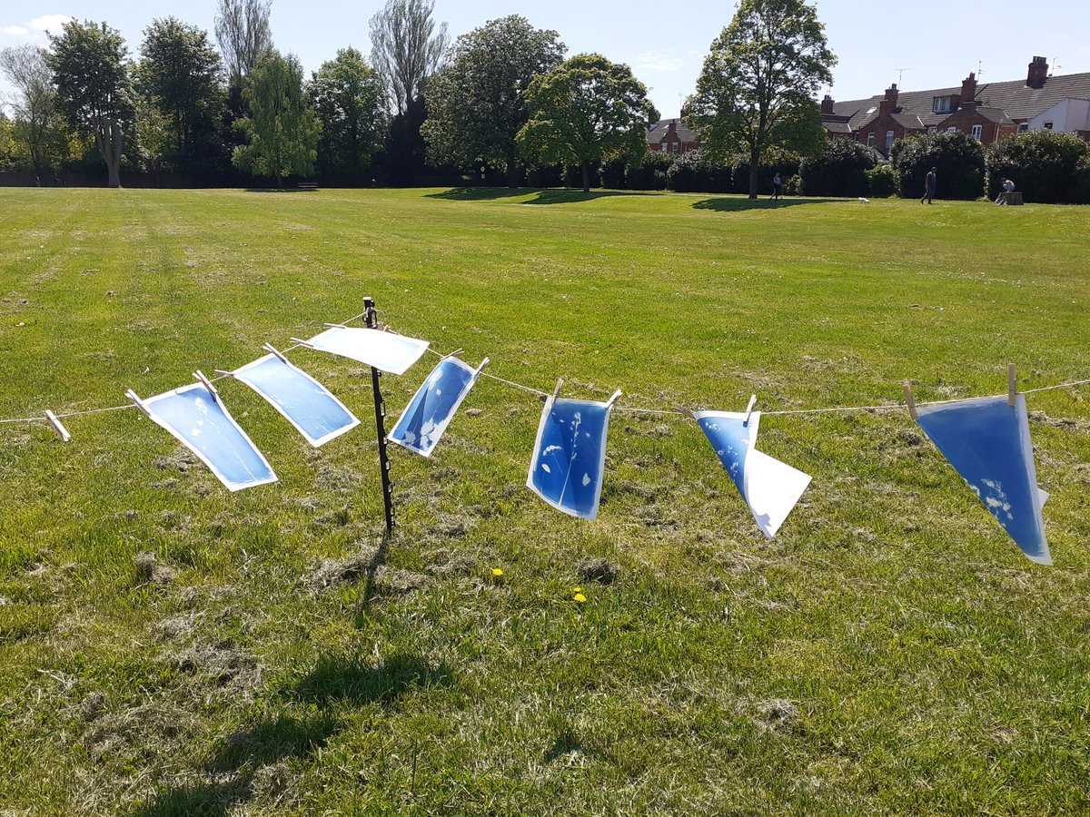 A wonderful sunny day of cyanotype printing for Arts About Town in Dysart Park, Grantham <a href="/southkesteven/">South Kesteven District Council SKDC</a> <a href="/Guildhall_Arts/">GuildhallArtsCentre</a>