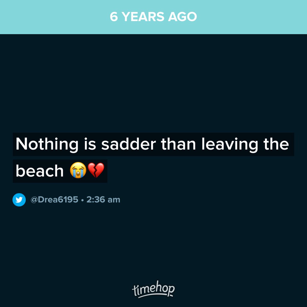 Drea6195's tweet photo. 6 year ago Drea would be very happy with present day Drea for moving to Tampa 🏝 https://t.co/Pb52wYndee