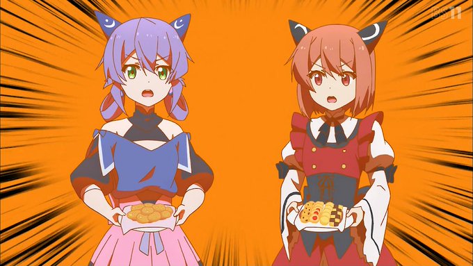 ライカちゃんとフラットルテちゃんがまさかのクッキー対決刀使ノ巫女の世界なら舞衣ちゃんが圧勝しそうですがライカちゃんとフラットルテちゃんは互角のようですてかバカみたいに全裸晒してくれるフラットルテちゃんがめちゃ可愛かったです全裸だと実は中々おっぱいありますね#スライム倒して300年 