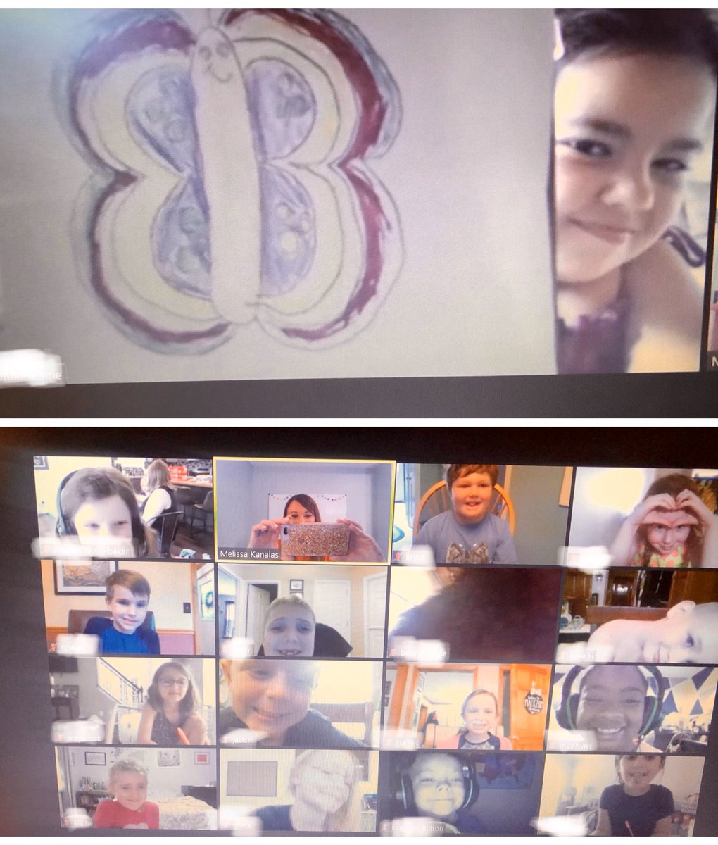 readingtigers's tweet photo. It was only fitting to release our  beautiful butterflies during our last zoom meeting together as a class.  We learned that we CAN do hard things! These firsties are ready to fly! I can’t wait to see where life takes them! 🐛🦋 #onlinefirsties #lovelandtigers #lecctigercubs https://t.co/taYeyQRzmP